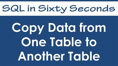 Insert <b>data</b> <b>from one</b> <b>table</b> <b>to another</b> Laravel. . Appsheet copy data from one table to another